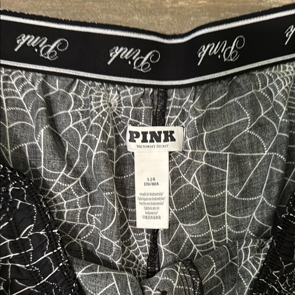 PINK Victoria's Secret Black and White Spider Web Pajama Shorts - Picture 2 of 6